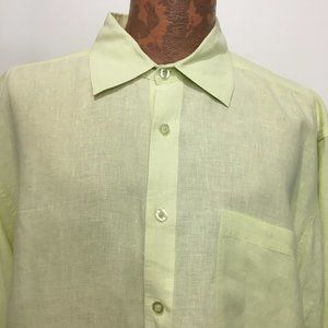 Judson Wade XL Chartreuse Linen Long-Sleeve Shirt